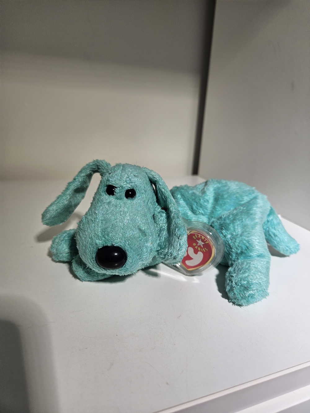 Ty Beanie Baby Turquoise Plush Dog Diddley Plushie